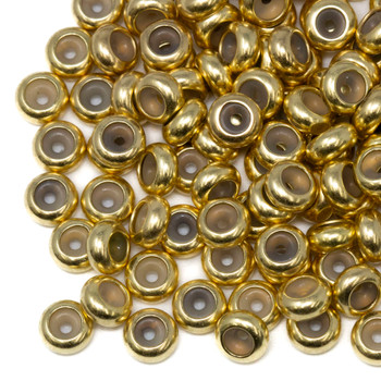 Gold Plated 5mm Silicone Suction Bead - 1.2mm Hole